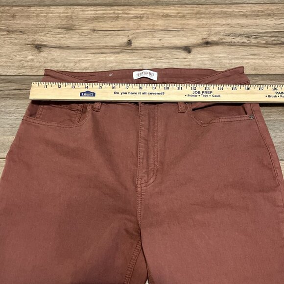 Shyanne Tulip Hem Super Flare Jeans SZ 33 x 32 Red Clay Brown High Rise Stretch - Picture 4 of 13